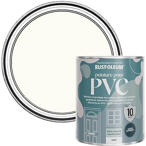 Rust-Oleum Peinture Blanche pour Portes & Fenêtres en PVC, Finition Mate - Blanc Antique 750ml