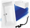 BADLAND Badewanne Original Weiß Acryl Wanne Eckbadewanne INFINITY 150x90 Links KOMPLETTSET SET mit Weiß Acrylschürze + Füßen und Exklusive Chrom Automatik Ablaufgarnitur Made in EU 4in1