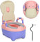 Jiubiaz Kinder Töpfchen, Baby Toilette Toilettensitz,Typ der Schublade Baby Potty, Toilettentrainer mit Griffe, Bürste, weiches PU-Kissen, Babytopf Anti-Spritzschutz, Cartoon Deckel（Rosa）