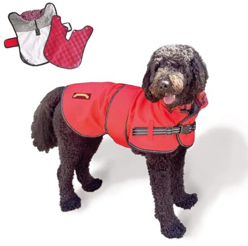 TAIL BLAZERS™ Hundemantel für alle Jahreszeiten, hochwertig, mit abnehmbarem Steppfutter, wasserdicht, winddicht, atmungsaktiv, verstellbar, Geschirrschlitz, 2-in-1 Hundejacke + Hundemantel (XXXL)