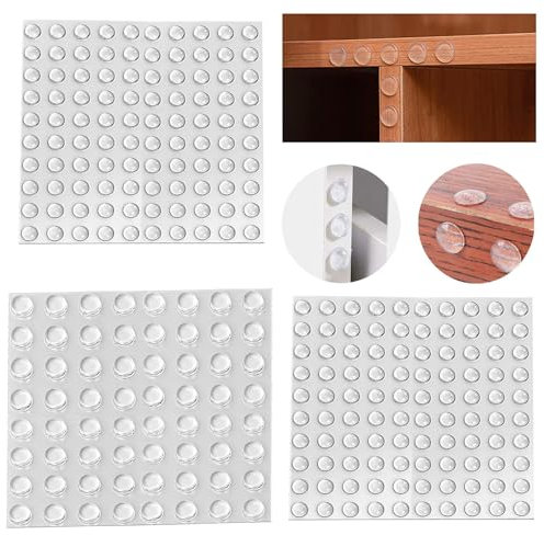 Amortisseur Porte Placard, 264 pièces Tampon Caoutchouc Transparent Pieds, Butées de Protection en Caoutchouc pour Portes de Placard, Cuisine, Salle de Bain, Bureau