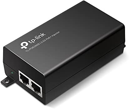 TP-Link POE260S PoE Injektor, 2 × 2,5 Gbps Ports, kompatibel mit IEEE802.3af/at, Gesamtleistung von bis zu 30W, Wandmontage und Desktop Design, Plug-and-Play