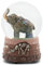 Elanze Designs Mammoth 100 mm stabile Polyresin magisch skurrile Tischkommode Nachttisch Aufziehbare Musik Glitzer Wasser Schneekugel Figur Dekoration Spielmelodie Born Free