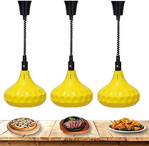 Calentador de alimentos buffet comercial, bombillas de lámpara de calor infrarrojas para servicio de alimentos lámpara de araña telescópica luz de cocina, mantener la comida y los platos calientes,