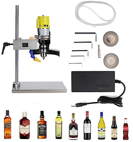 PARFCO Electric Glass Bottle Cutter Machine, 6000RMP DIY Bottle Neck Square Bottle Wine Bottle Cutter, DIY Craft Recycle Tool for Whiskey Round Bottles