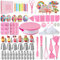 AZOMKER Pasteleria y Reposteria, Plato Giratorio para Tartas, Boquillas Manga Pastelera, Reposteria, Kit Reposteria, Decoración de Pasteles, Reposteria Utensilios (320 Pcs)