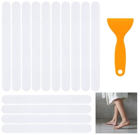 Ouligay 36Pcs Non Slip Shower Stickers Anti Slip Bath Stickers Transparent Adhesive Non-Slip Bathtub Sticker with Scraper for Bath Tub Shower