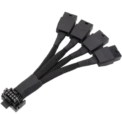 lilila-ree 12VHPWR 16 Pin 12+4 pin GPU Cable to 4X 8 Pin PCIe 5.0 Extension 90 Degree Angle Sleeved Adapter for GeForce RTX 4090 4080 4070Ti 3090Ti Graphic Card 5.9-inch (Type B)