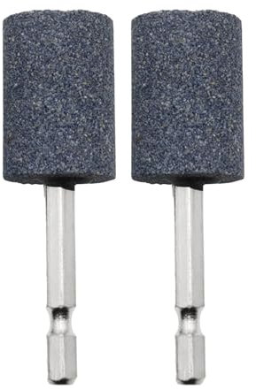 2 Pieces Grinding Wheel Sharpening Head Fine Sanding Power Tool 6.35mm Abrasive Hexagonal Wheel Bit for Cemented Carbide Gems, Cylindrical 79mm