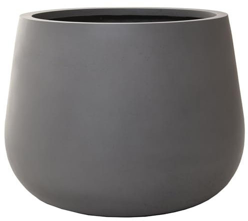 VIVANNO Blumentopf Pflanztopf Fiberglas GIRAR Beton-Deisgn Grau 37 cm