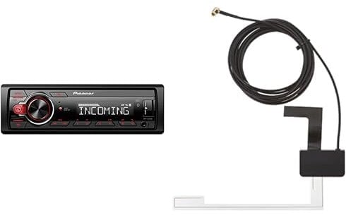 Pioneer MVH-330DAB-AN, 1DIN Autoradio mit RDS und DAB+, USB, AUX-Eingang, Bluetooth, geringe Einbautiefe mit DAB Antenne & CA-an-DAB.001 DAB-Scheibenantenne
