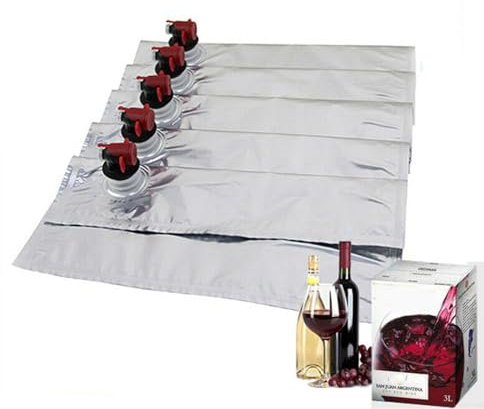 5 l Beutel in Box mit Schmetterlingshahn, 5 Stück Ersatzbeutel für Getränkebehälter, Spender, 5 Liter