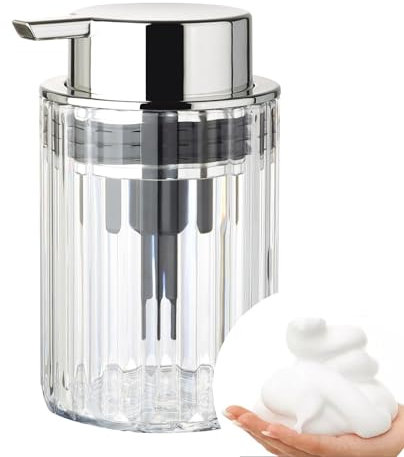 Umlaca | Seifenspender Kunststoff | Spülmittelspender mit Großer Pumpenkopf | lässt Sich leicht drücken | Nachfüllbarer Soap Dispenser | Geeignet für Küche, Bad | 250ml (Transparente Weiß)