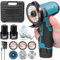 panthem Mini Grinder with 2 X 2Ah Batteries, 6 Cutting Discs and 1 Grinding Wheel, Ø 76 mm, 19500 RPM, 12V Cordless Mini Angle Grinder for Cutting, Polishing, Grinding and Derusting