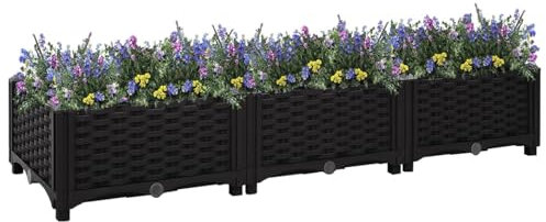 ShGaxin Lit surélevé 120x40x23 cm Polypropylène,Bordure Pierre,Kit Gabion,Gabion Jardiniere