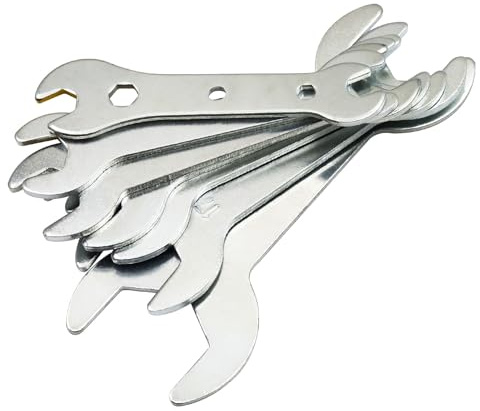 Singzhu 6 PCS Ultra Thin Galvanizing Double Headed Wrench Set - Open-End Mini Wrench Set, Ultra Light, Metric Size 5.5mm-24mm