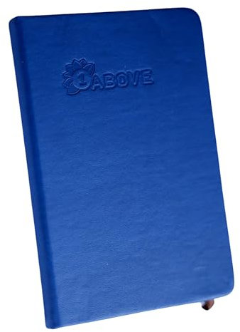 1ABOVE A6 Soft Feel Notebook with Lined Pages | Hardback Journal | Elastic Closure and Ribbon |Paper Pocket | 80gsm | 160 Pages (80 Sheets) -BLUE