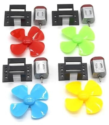 1Set DC 130 Gear electronic starter With Fan Blade 3V DIY Experiment +electronic starter Base DIY Power Boat Fan Model EKFBQBGW