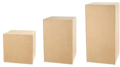 DECOKTIVO Dekosäulen Set MDF, Blumensäule Wohnzimmer, Blumenständer, Podest Deko, Pflanzenständer, Stabiler Sockel, Modernes Design, 40x40, 60x40, 80x40 cm, 3 Stück