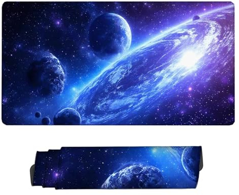 Tapis de Souris Carte Monde Tapis de Souris Gaming Univers Tapis de Souris Large étendu Optimisé pour les capteurs, Friction modérée,Tapis de souris étanche avec Bords Cousus, Maison 800x400x3mm H2-48