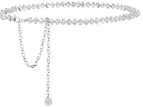 YooAi Strassgürtel für Damen Formaler Gürtel für Damenkleider Diamant-Bling-Gürtel für Hochzeiten und Brautgürtel 22 L silbern