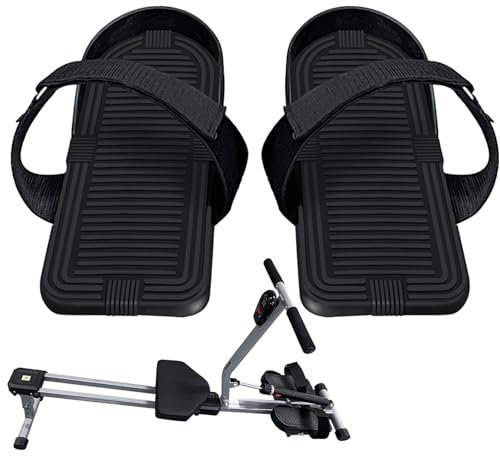Ruderpedal – Fußriemen, Trainingspedal für Rudergerät | robustes Fitnesszubehör mit verstellbarem Zyklus, rutschfest, Pedalersatz für das Training