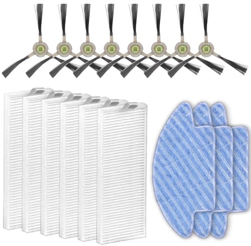 (17 Piezas) M210 Repuestos Compatibles con Las Aspiradoras Robot Lefant M210B M213S M210S M210 M213, OKP Life K2 K3 K3A K4 K5. 6 Filtros HEPA, 8 Cepillos Laterales, 3 Mopas, Kit de Accesorios