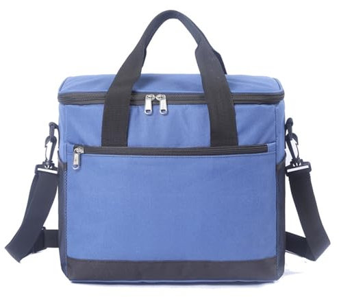 Borsa Porta Pranzo Borse termiche for pranzo a prova di perdite di grande capacità for donna Uomo Borsa da viaggio for picnic all'aperto con isolamento termico(Blue,38 * 24 * 30cm)