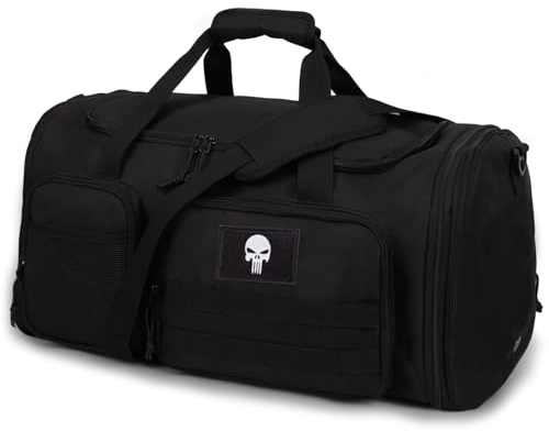 Bunnychic Erweiterbare Taktische Sporttasche Herren, 52L Fitnesstasche | Erweiterbare taktische Tasche, integriertes Nassfach, multifunktionaler Organizer für Sport, Fitness, Trips und Reisen