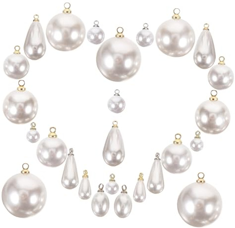 POPETPOP 30 Stück Selbstgemacht Schmuckanhänger Pearl Tropfenanhänger Aus Kunstperlen Kleiner Halsketten Und Ohrringanhänger Für Kreative Schmuckherstellung Geschenkidee Für Schmuckbastler