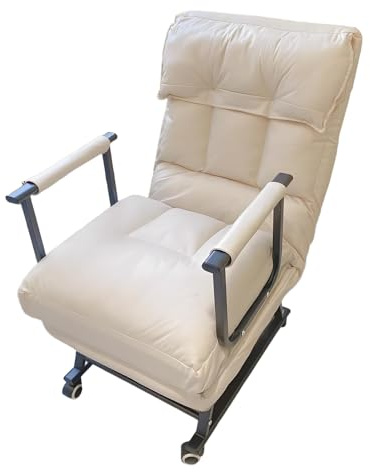 Convertible Sleeper Sofa Bed with Adjustable Backrest, Tech Fabric, No Assembly, Folding Design, Wheels - Compact Couch for Small Spaces (White, 75 cm)