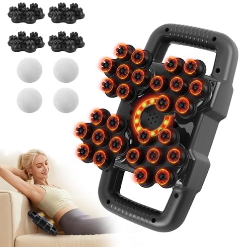 28 Kopf Massagepistole mit 6 Massagemodi und 20 Einstellbaren Geschwindigkeiten, Nackenmassagegerät, Tiefengewebe Massagegerät, Massage Gun Mit Ersatzkopf für Schulter Körper Rücken Entspannung