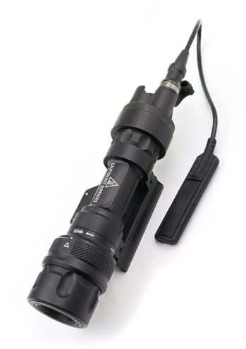 HATSEN Tactical M622v/M300V/M952V/M323V/M600V Flashlight IR Light with QD Flashlight Mount & Remote Pressure Switch Pad, 400/500 Lumens LED Light for Outdoor Hunting, Fit 20mm Picatinny Rail