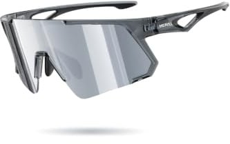 Meayll Fahrradbrille Herren Schnelle Brille Damen | UV400 Sonnenbrille Schutzbrille, TR90 Frame mit Verstellbaren Nasenflügel MTB Sportbrille Laufbrille Sunglasses für Fahrrad Angeln Ebike Laufen