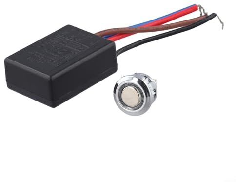LD-600S 3-Wege-Einbaudimmer mit Finger-Touch-Schalter, 25-150W Last, 220-240V AC, Kompakt 48x32mm, Schwarz, Zertifiziert nach CE/TÜV