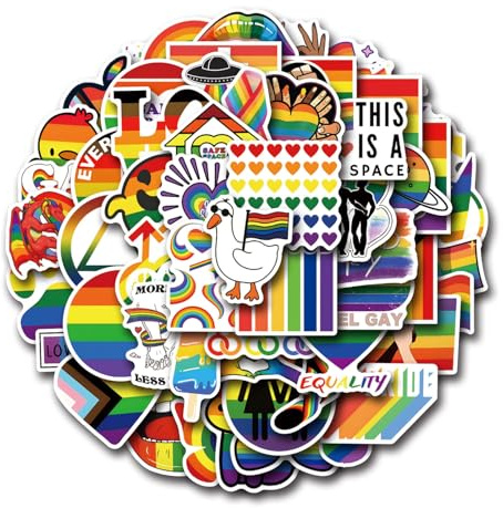 110 Stück Lgbtq Sticker Set,Regenbogen Sticker,Regenbogen Aufkleber,Gay Pride Aufkleber Für Erwachsene,Wasserfeste Graffiti Sticker Für Auto,Laptop,Handys,Skateboard,Koffer,Notebooks