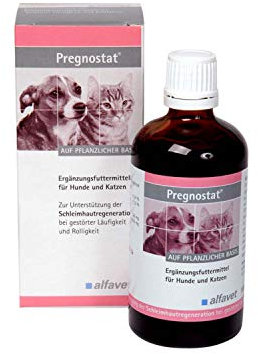 Alfavet Pregnostat 100ml, für Hündin und Katze zur Regulierung von Hormonhaushalt, Zyklus, Gebärmutterschleimhaut, Ergänzungsfuttermittel