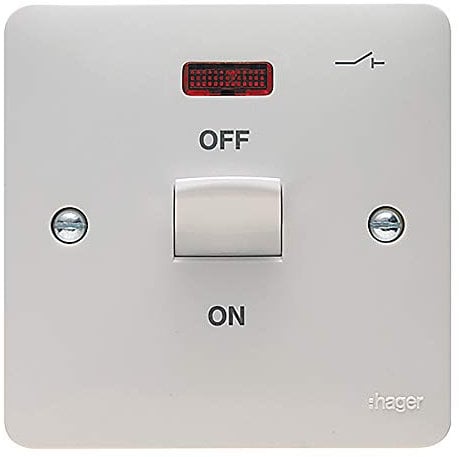 Hager 50A Double Pole Switch 1 Gang with LED Indicator