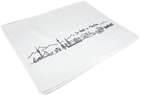 die stadtmeister Gästehandtuch Skyline München - als Geschenk für Münchner & Fans der Weltstadt mit Herz oder als München Souvenir