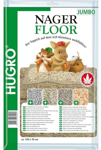 Hugro Nagerfloor Jumbo - Tierbett für Nager - Natürlich - Beige - 100% biologischer Hanf