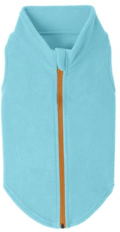 Gooby Zip Up Fleece Dog Sweater - Turquoise, X-Small - Warm Pullover Fleece Step-in Dog Jacket with Dual D Ring Leash - Winter Small Dog Sweater - Dog Clothes for Small Dogs Boy and Medium Dogs
