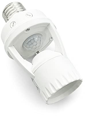 LED E27 Douille Culot Detecteur De Mouvement AC10-240V 60W Max - Blanc 1PCS