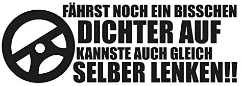 Plott Aufkleber Dichter Auffahren Selber Lenken Spruch Tuning Sticker Fun US