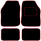 Carsio Universal Car or Van Floor Mats 4PC Set Non Slip Carpet with Red Edging