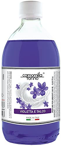 Ricarica profumo 500ml. in 25 fragranze per diffusore a bastoncini. Italy. Fiori Frutti Diffusore per ambienti 500 ml.Camomilla (violetta e talco)