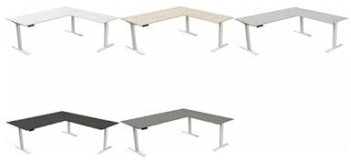 kerkmann Sitz-Steh-Schreibtisch Move 3 mit Anbau, lichtgrau
