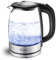 TRESKO Glas Wasserkocher 1.7L - 2200W | LED-Beleuchtung | BPA -frei | 360° Edelstahl Sockel | Abschaltautomatik | Filter