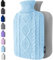 Wärmflasche mit Bezug – Weicher Premium Strickbezug – 1,8l groß Wärmeflasche, Wärmflasche Kinder, Bettflasche für Erwachsene für Kuschelige Nächte und Schmerzlinderung - Blau