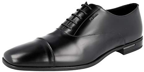 Prada Herren Schwarz gebürstetes Spazzolato Leder Business Schuhe 2EE190 P39 F0002 42.5 EU/UK 8.5