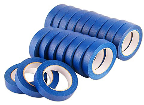 LICHAMP Blue Malerkreppe, 2,5 cm, 20 Stück, blau, 2,5 cm x 45 m x 20 Rollen (1100 Yards)
